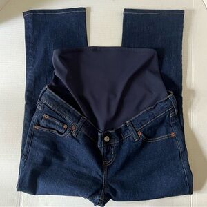 Abercrombie & Fitch Maternity 90s Straight Leg Jeans Sz 27 Short Dark Wash